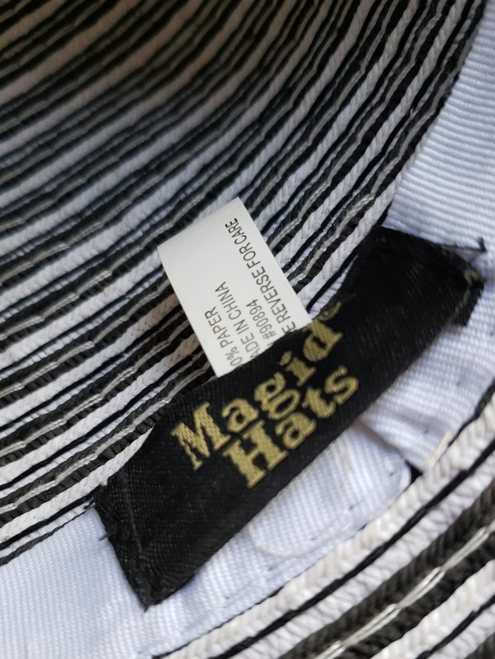 Magid Black & White Striped Sun Hat